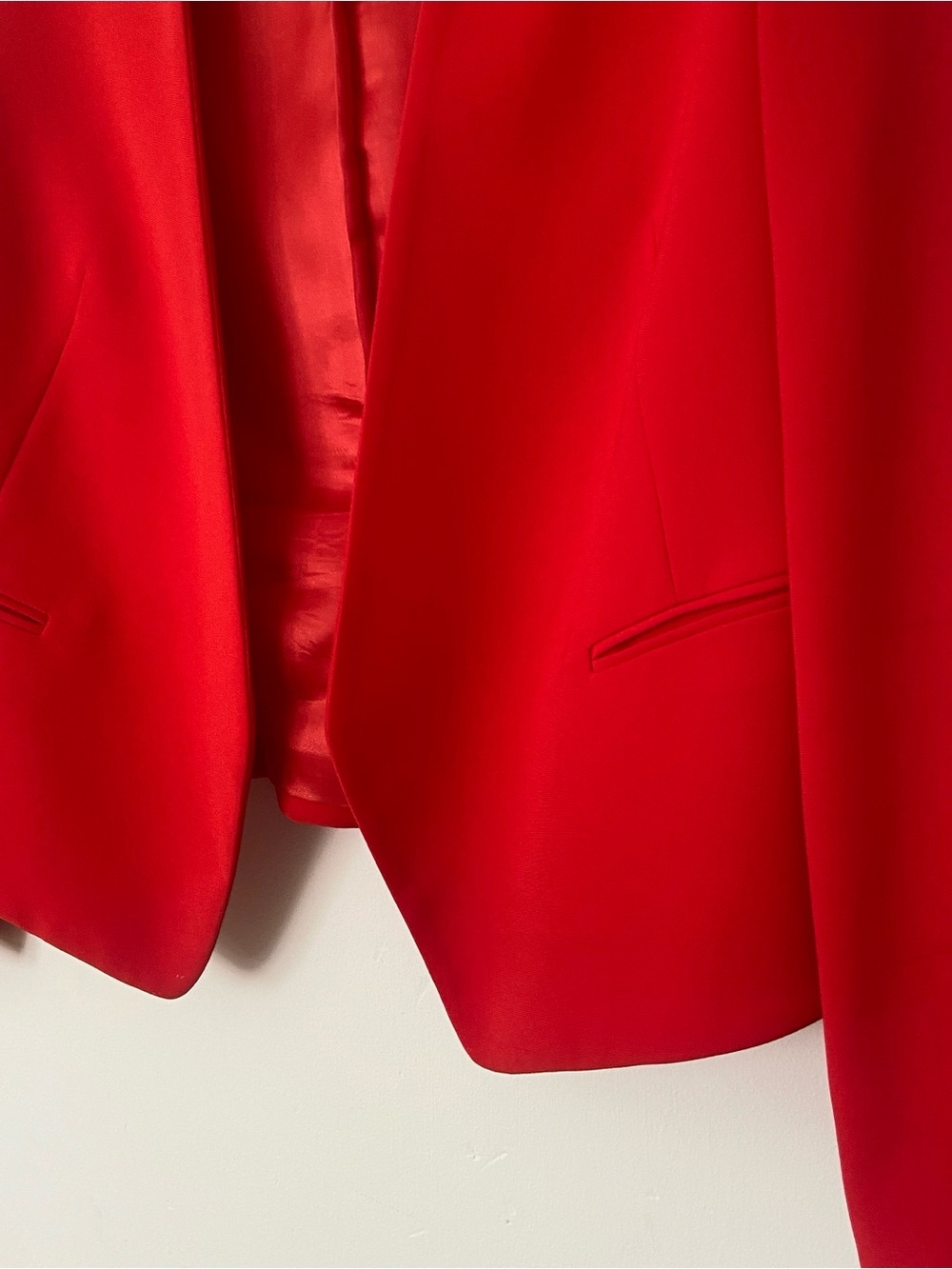 Judith and Charles Red Open Front Tailored Blazer size 8 - Picture 6 of 11